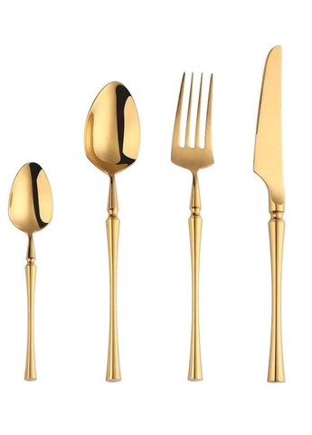 Набір столових приборів золотого кольору з нержавійки на 4 предмети для ресторанів і будинку REMY-DECOR innsbruck (267897127)