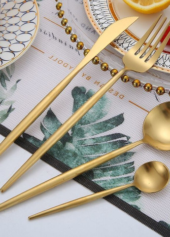 Набор столовых приборов с палочками для еды на 2 персоны золото цвета из нержавеющей стали REMY-DECOR Porto (267897085)