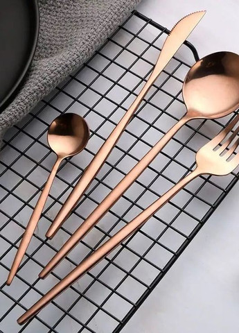 Набор столовых приборов цвета розовое золото из нержавеющей стали на 4 предмета REMY-DECOR Porto-Light (267897095)