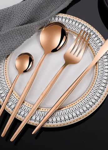 Набор столовых приборов цвета розовое золото из нержавеющей стали на 4 предмета REMY-DECOR Porto-Light (267897095)