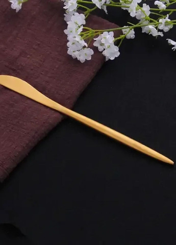 Нож столовый золотого цвета из нержавейки. Приборы для праздничного домашнего стола и ресторана REMY-DECOR (267897145)