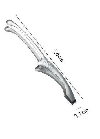Щипцы кухонные для мяса серебряного цвета металлические гриль щипцы для барбекю и салатов REMY-DECOR (267897104)