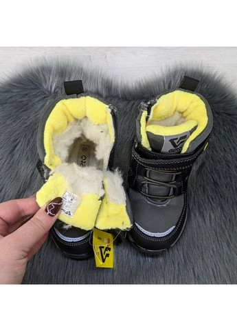 Серые повседневные зимние ботинки зимние детские черные Gelteo