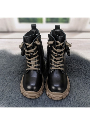 Черные повседневные зимние ботинки подростковые для девочки зимние Jong Golf