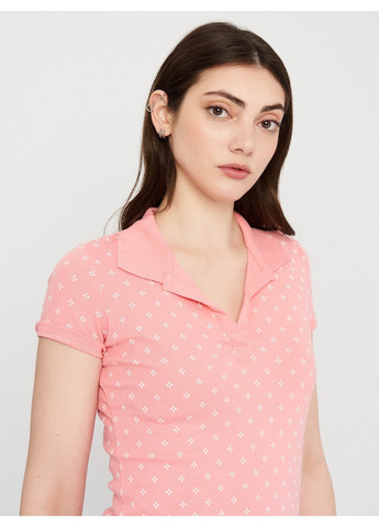 Розовая женская футболка-поло C&A однотонная