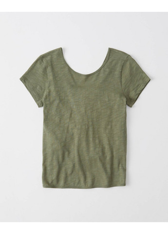 Хаки (оливковая) летняя футболка Abercrombie & Fitch