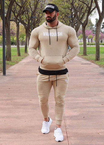 Коричневый демисезонный модный спортивный костюм VQH