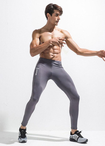 Серые демисезонные спортивные штаны в сетку Deenyt