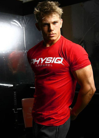 Красная красная мужская футболка Wolf Fitness