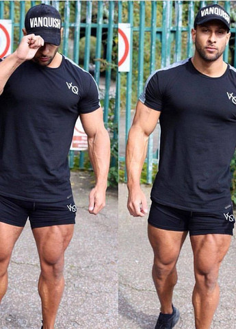 Черная футболка для бодибилдинга VQH