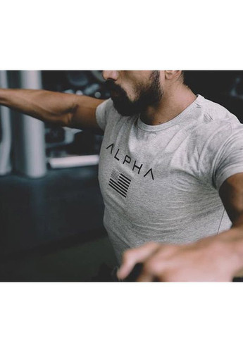 Серая американская футболка Alpha