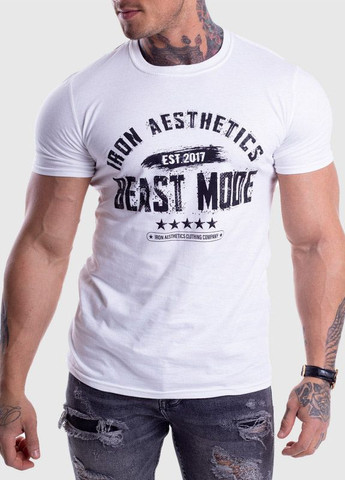 Белая черно-белая мужская футболка BUTZ