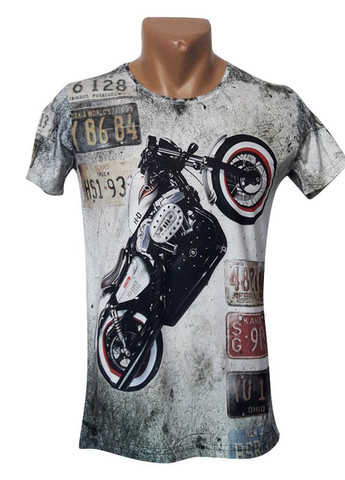 Серая футболка с мотоциклом MASTIFF
