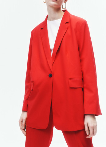 Красный деловой пиджак H&M - однотонный - демисезонный