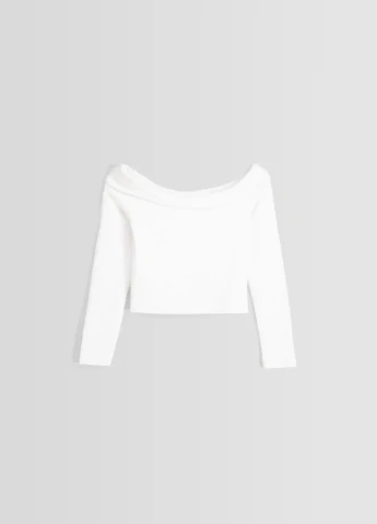 Белый демисезонный свитер Bershka