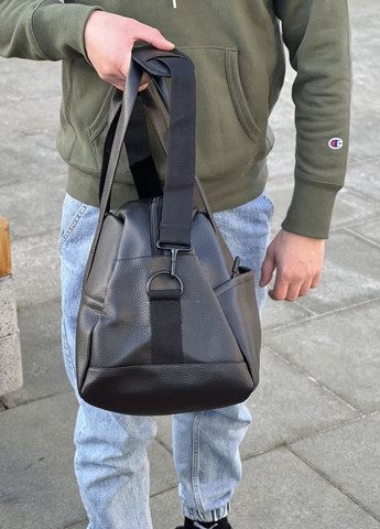 Сумка на плече з екошкіри чорна універсальна модель 24L на 2 відділення ToBeYou сумка м (268224001)