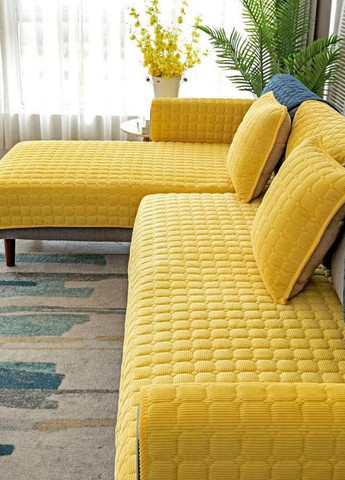 Чехол для подушки 45х45 см на диван Желтый No Brand (268224459)