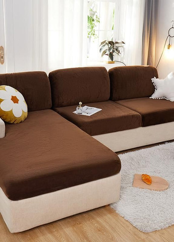 Универсальный чехол на диван, угловой д.135-165/ ш.65-95/ в.5-20 см Коричневый br1 No Brand (268224436)
