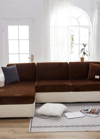 Универсальный чехол на диван, угловой д.135-165/ ш.65-95/ в.5-20 см Коричневый br1 No Brand (268224436)