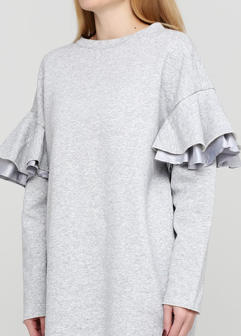 Свитшот H&M - крой однотонный серый кэжуал хлопок - (268039289)