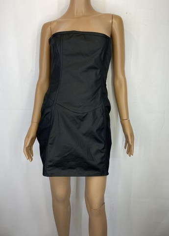 Черное откровенный платье с корсетом No Brand однотонное