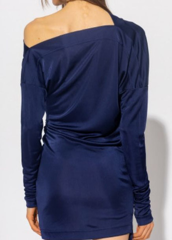 Синее коктейльное платье-туника на одно плечо Vivienne Westwood однотонное