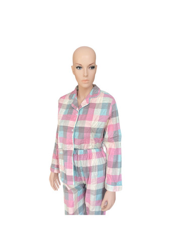 Розовая всесезон теплая пижама женская маршмеллоу bsailen s розовый в клетку No Brand