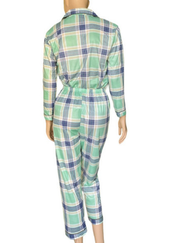 Мятная всесезон пижама женская костюм зефирка bonntee xxl 48 мятный в клетку No Brand