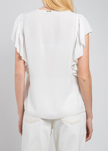 Белая демисезонная белая блуза с коротким рукавом Liu Jo