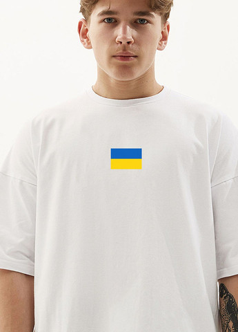 Белая оверсайз футболка флаг украины с коротким рукавом Gen