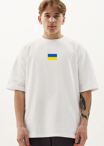 Белая оверсайз футболка флаг украины с коротким рукавом Gen