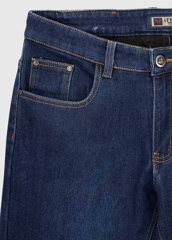 Синие зимние джинсы regular fit No Brand