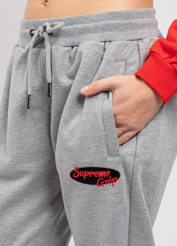 Серые спортивные брюки с вышитым лого Supreme Grip (268128340)