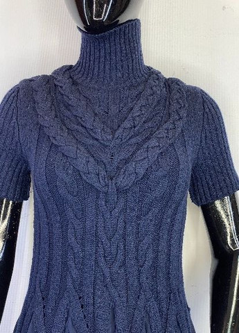 Темно-синее коктейльное платье клеш Sportmax однотонное