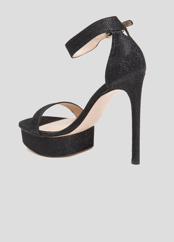 Серебряные черные замшевые босоножки на каблуке Stuart Weitzman