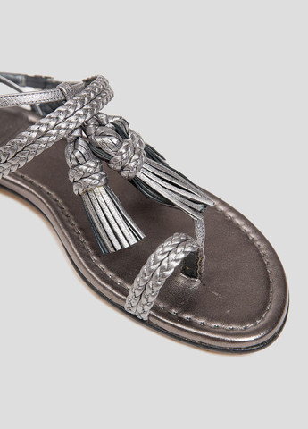 Серебряные серебристые кожаные сандалии Stuart Weitzman