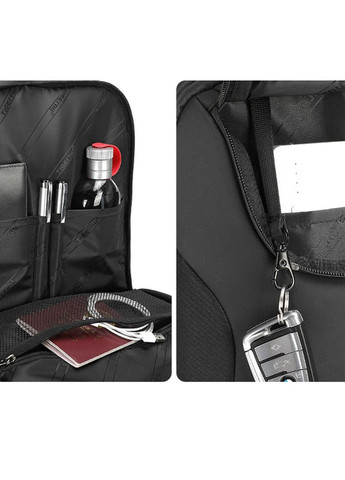 Рюкзак городской T-B3976 для ноутбука 15.6" с USB объем 23л. Черный + кодовый замок в подарок (TGN-T-B3976-2302) Tigernu (268218415)