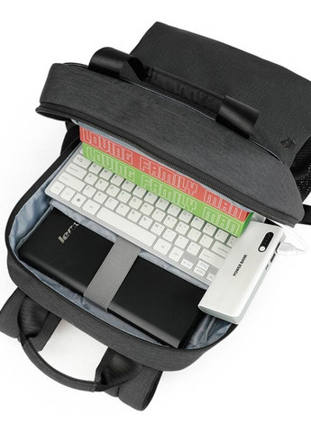 Рюкзак городской T-B3508 для ноутбука 15,6" с USB объем 18л. Черный (кодовый замок в подарок) (TGN-T-B3508-1865) Tigernu (268218541)