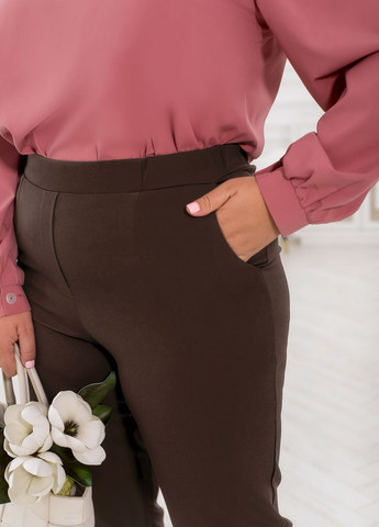 Коричневые классические демисезонные прямые брюки No Brand