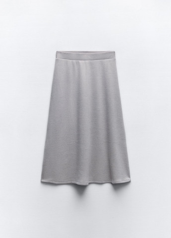 Светло-серая повседневный однотонная юбка Zara