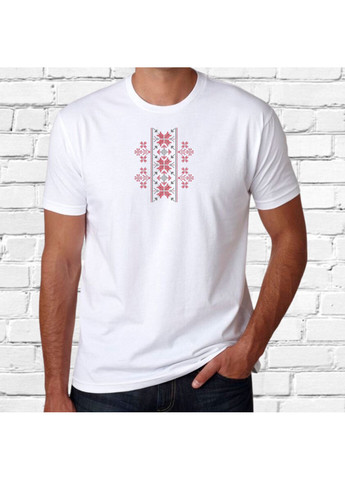 Біла футболка з вишивкою етно 01-5 чоловіча білий m No Brand