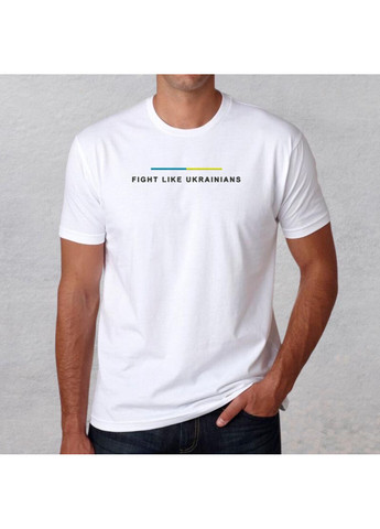Белая футболка з вишивкою fight like ukranians 01-1 мужская белый 3xl No Brand