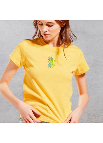 Желтая футболка з вишивкою тризуба 02-4 женская желтый m No Brand