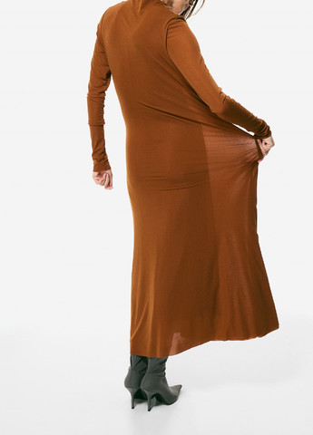 Коричневое кэжуал платье H&M однотонное