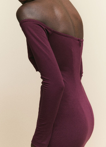 Бордова ділова сукня H&M однотонна