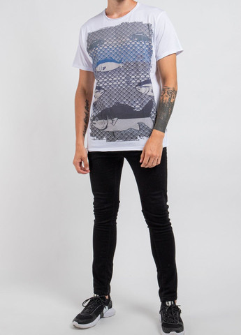 Белая белая футболка с принтом blue sea Ko Samui