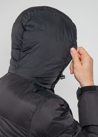 Черная зимняя черная нейлоновая куртка с капюшоном Supreme Grip