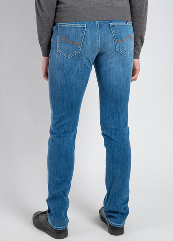 Синие демисезонные голубые джинсы skinny Jacob Cohen
