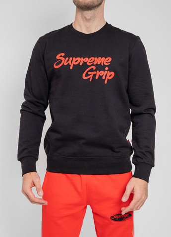 Лазурный хлопковый свитшот с логотипом Supreme Grip - крой черный кэжуал - (268378088)