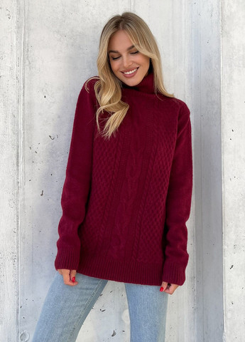 Бордовый зимний свитера ISSA PLUS WN20-574